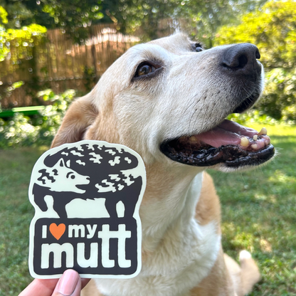 I Love My Mutt Sticker